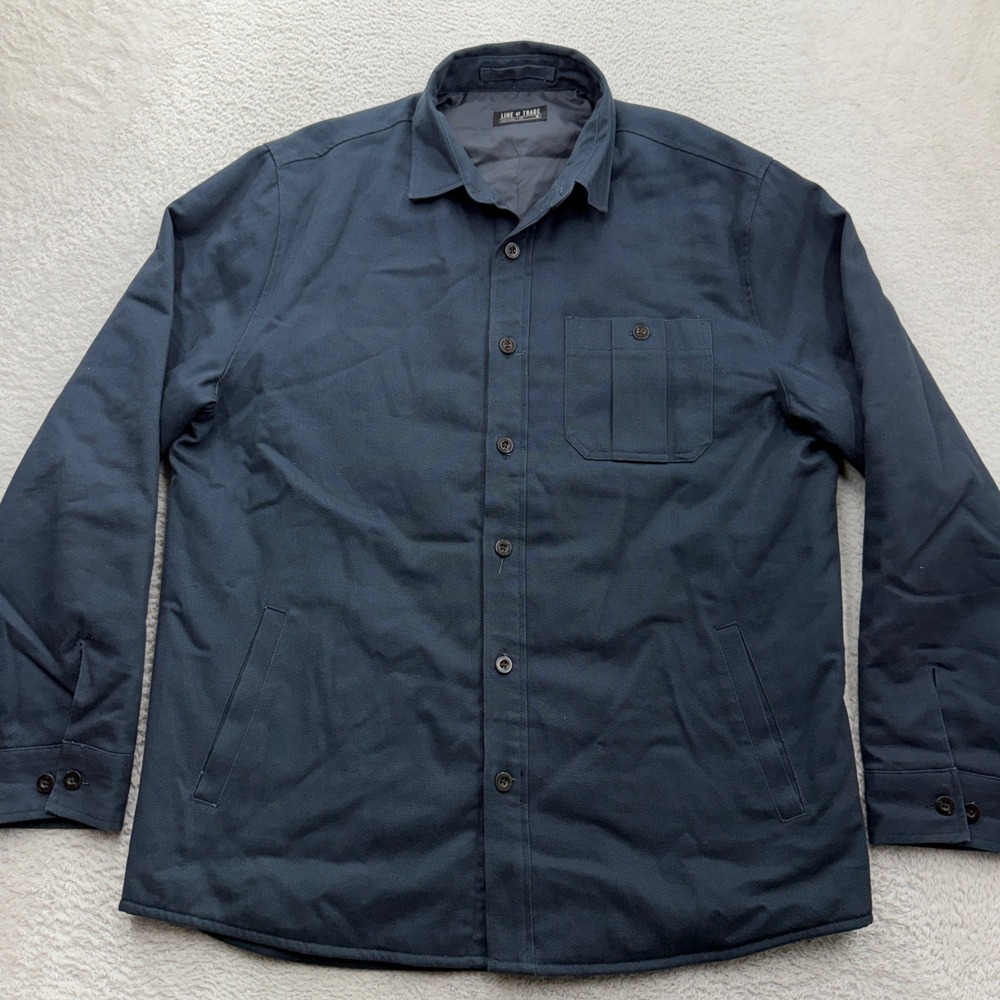 Line of Trade Mens Navy Blue Cotton Canvas Lined Shirt Jacket XL Utility Chore